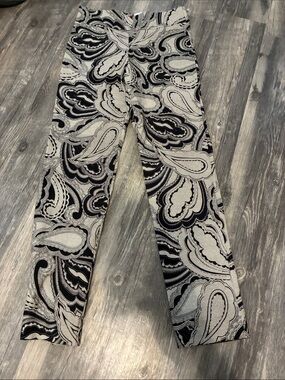 Krazy Larry Paisley-Print Skinny Jeans in Black and Cream